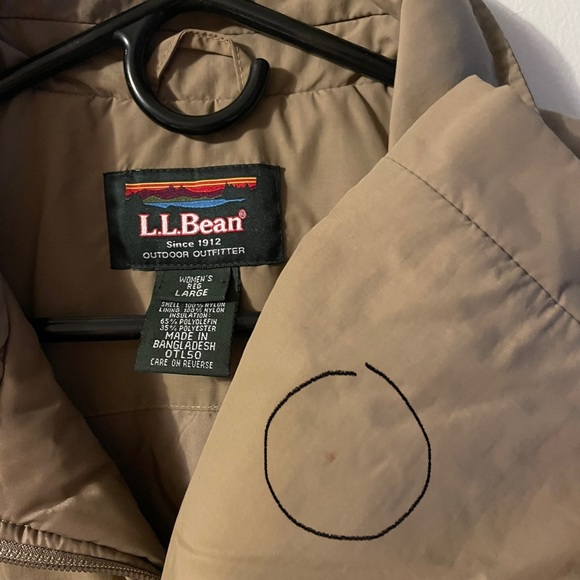 LL Bean Women’s Thinsulate Lined Tan Coat Size Reg Large - Picture 6 of 7